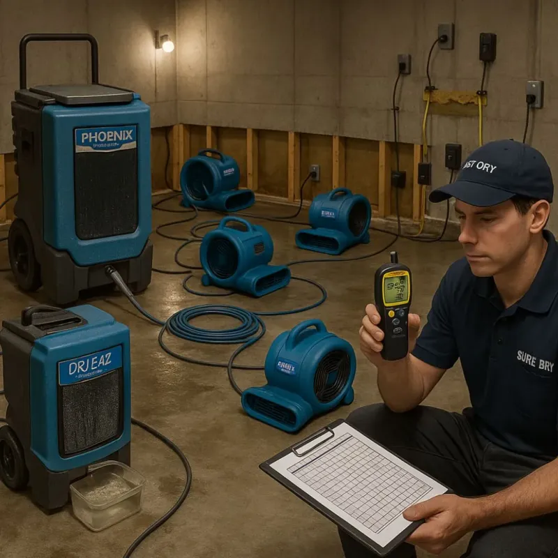 Structural Drying and Dehumidification process in Montgomery, IL